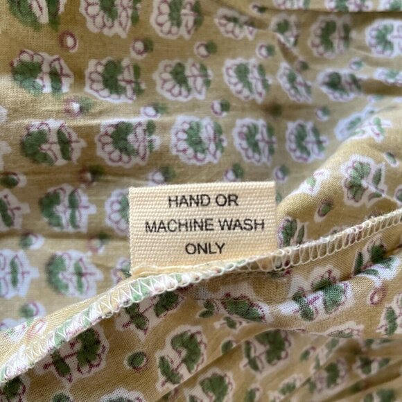 India Amory Shirt Dress Size 3 Floral Block Print Green Tan - Picture 7 of 9